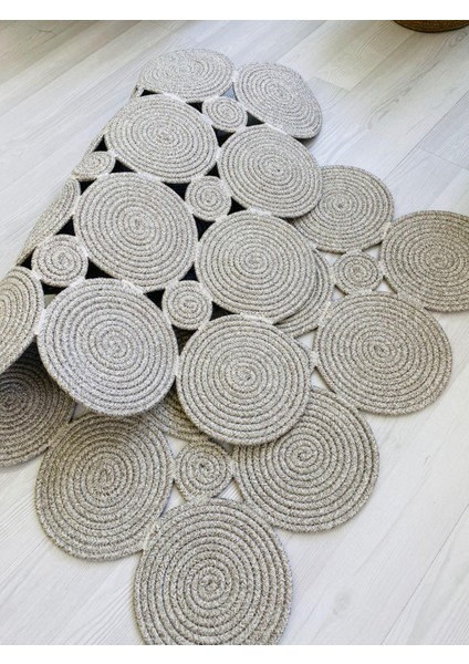 Jüt Hasır Görünümlü Desenli Modern El Örgüsü Dikdörtgen Halı Kilim fırsatları