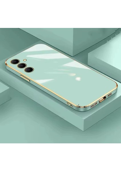 Samsung Galaxy A16 Kılıf Kamera Korumalı Parlak Gold Altın Işleme Kenarlı Yumuşak Silikon Kapak