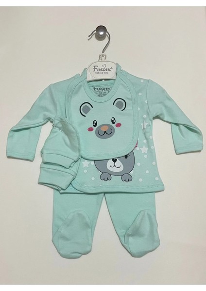 Yeni Doğan 0/3 Ay Kız Bebek Takım 5'li Zıbın Takım Renk/Mint Yeşil fiyatları