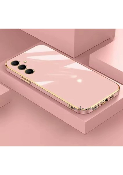 Samsung Galaxy A16 Kılıf Kamera Korumalı Parlak Gold Altın Işleme Kenarlı Yumuşak Silikon Kapak