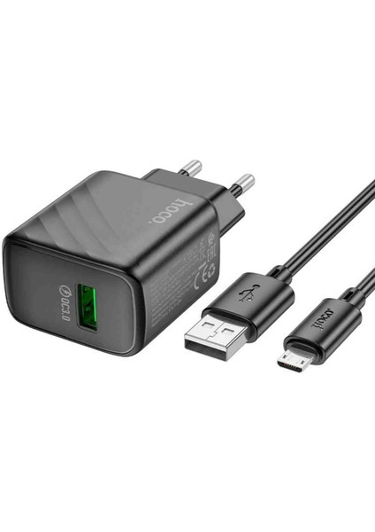 CS21A Rich 18W USB 3.0 Qc Çıkışlı Ekstra USB To Type-C Kablolu Hızlı Şarj Aleti