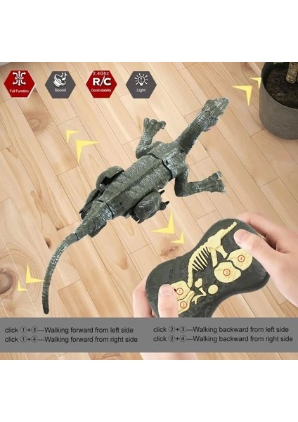 Uzaktan Kumanda Dinozor Elektronik Rc Robot Mavi