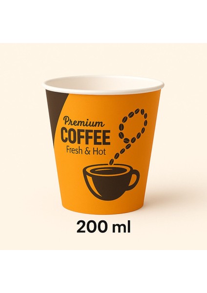 7 Oz Karton Bardak -Sıcak ve Soğuk Kullanıma Uygun, DAYANIKLI-100 Adet- 200 ml