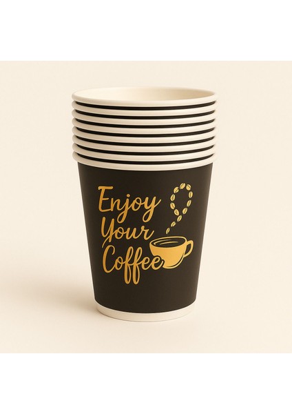 7 Oz Karton Bardak -Sıcak ve Soğuk Kullanıma Uygun, DAYANIKLI-100 Adet- 200 ml