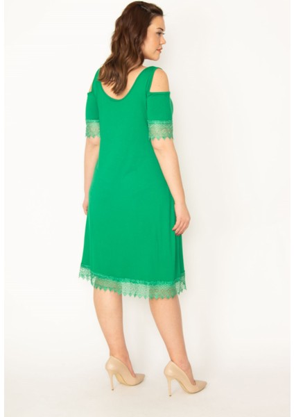 KADIN ORANJ OMUZ DEKOLTELİ DANTELLİ ELBİSE indirimleri