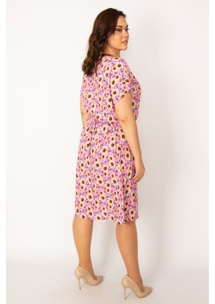 Kadın Bebe Mavisi Dokuma Viskon Kumaş Ön Pat Düğmeli Beli Kuşaklı Elbise 65N33614 fiyatları