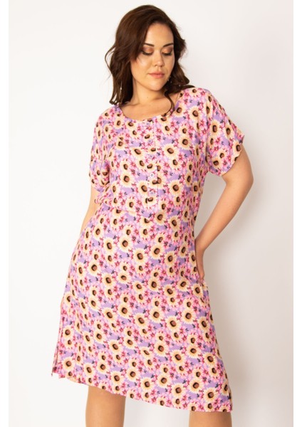 Kadın Bebe Mavisi Dokuma Viskon Kumaş Ön Pat Düğmeli Beli Kuşaklı Elbise 65N33614 modelleri