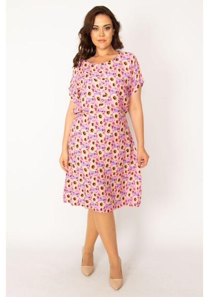 Kadın Bebe Mavisi Dokuma Viskon Kumaş Ön Pat Düğmeli Beli Kuşaklı Elbise 65N33614 fırsatları