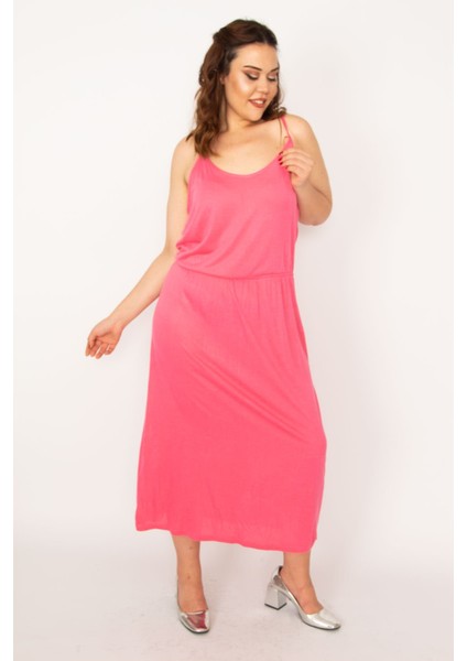 Kadın Lacivert Bel Kısmı Lastikli Askılı Viskon Elbise 65N33359 modelleri