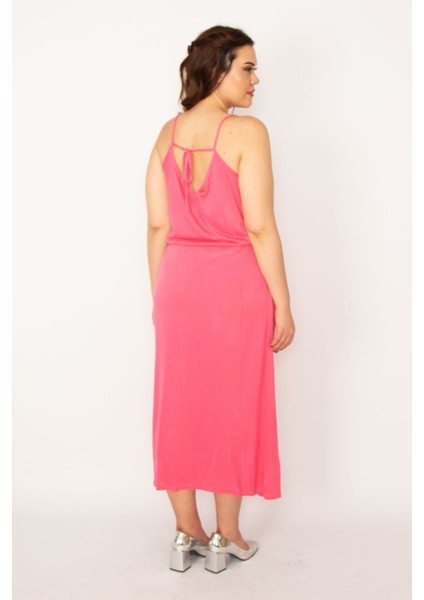 Kadın Lacivert Bel Kısmı Lastikli Askılı Viskon Elbise 65N33359 indirimleri