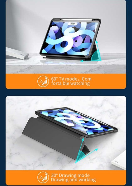 Apple iPad Pro 10.5 (7.nesil) / Apple iPad 10.2 (8.nesil) Kılıf Nort Arkası Şeffaf Standlı Kılıf indirimleri