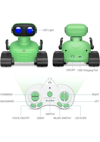 Şarj Edilebilir Robot Oyuncak Green Standard