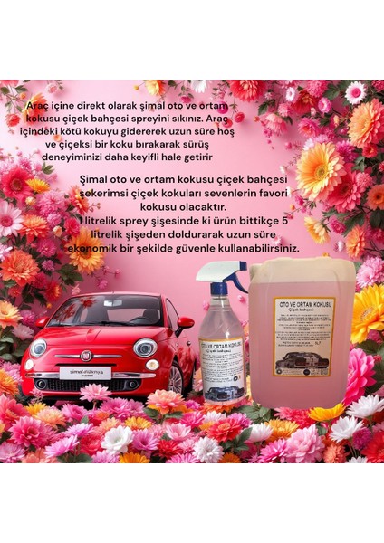 Oto ve Ortam Kokusu Çiçek Bahçesi 5 Litre+1litre Sprey