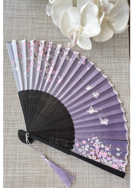 Bambu Çiçek Desenli Yelpaze A523 indirimleri