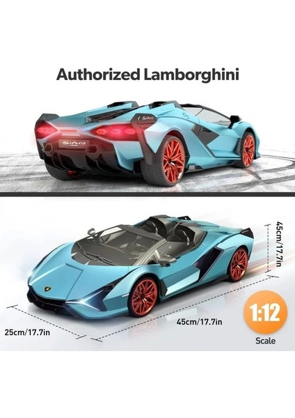 Lamborghini 1:12 Ölçekli Uzaktan Kumandalı Araba Blue modelleri
