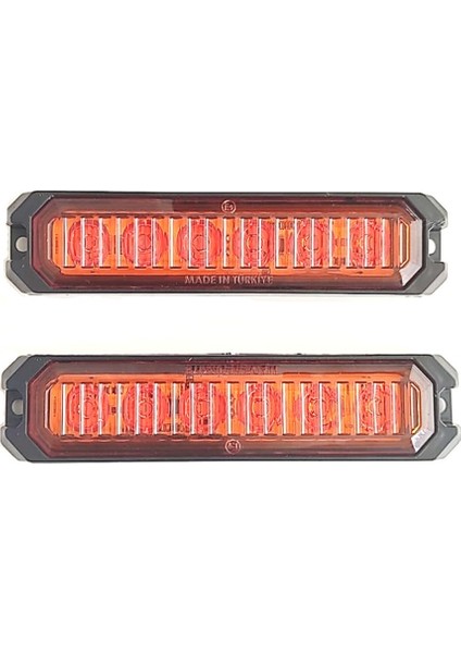 2 Adet 6 Ledli Turuncu-Turuncu Çakar Lamba 12-24 Volt
