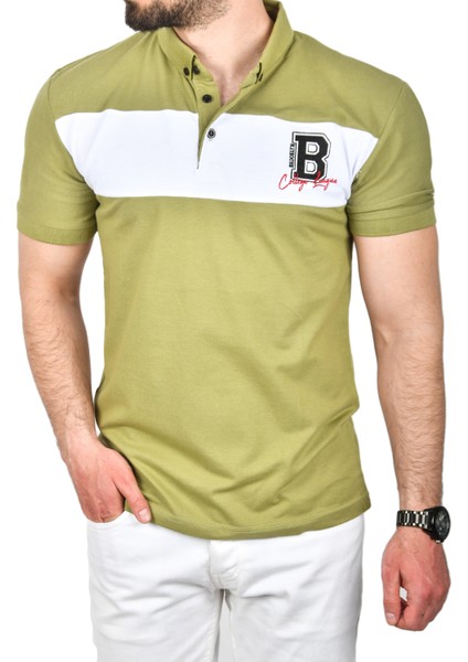 Erkek Slim Fit Nefes Alan Pamuklu Kumaş Dar Kesim Kıvrılmaz Yaka Polo Yaka Tişört 2503019 fırsatları