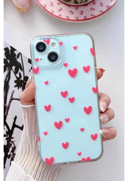 Iphone 13-Iphone 14 Uyumlu Desenli Şeffaf Silikon Kılıf Minikkalpler