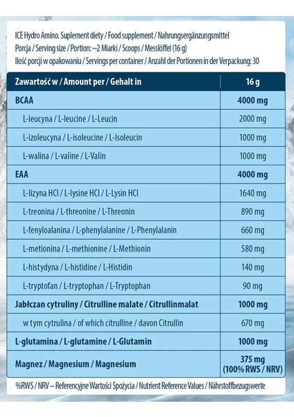 Ice Hydro Amino(Eaa+Glutamin+Bcaa) 480 G
