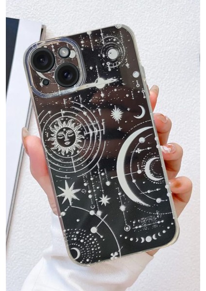 Iphone 13-Iphone 14 Uyumlu Desenli Şeffaf Silikon Kılıf AST17