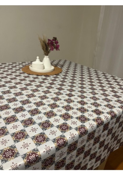 Battal Boy 200 x 200 cm Çiçekli Dertsiz Leke Tutmaz Sofra Bezi - Masa Örtüsü - Piknik Örtüsü