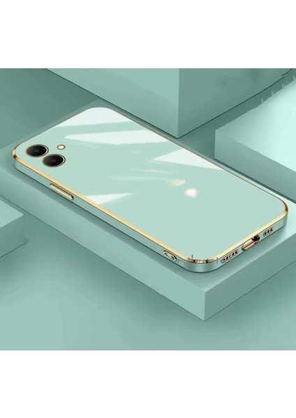 Samsung Galaxy A06 Kılıf Kamera Korumalı Parlak Gold Altın Işlemeli Kenarlı Yumuşak Silikon Kapak