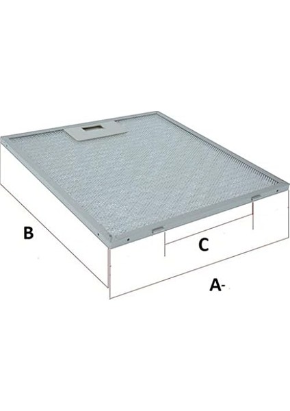 Metrashop Filtre 28 x 37 cm Teka Dep-60 Davlumbaz Filtresi (Alüminyum)