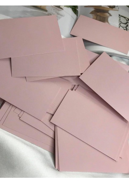 Metrashop Taraflı Pembe Yazısız Not Kartı Tebrik Kartı Yazı Yazılabilir Girişim Işletme Çift Taraflı Kart 8x5 cm - 20 Adet