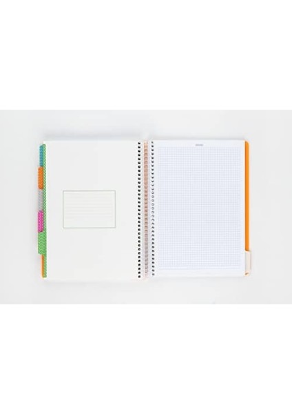 Metrashop Capricorn Neon Serisi, A4, 7 Konulu (5 Kareli, 2 Çizgili) 210 Yaprak Pp Kapaklı Spiralli Defter, Sarı