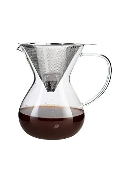 Metrashop Glory Cam Kahve Demleme Çelik Süzgeçli 850 Ml, Tek Ebat, Çok Renkli fiyatları