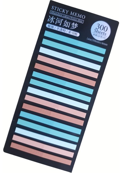 Metrashop Post-It Sticky Notes Şeffaf Renkli Yapışkan Postit Not Kağıdı Etiketi Kısa Şeritler (Renk 8)