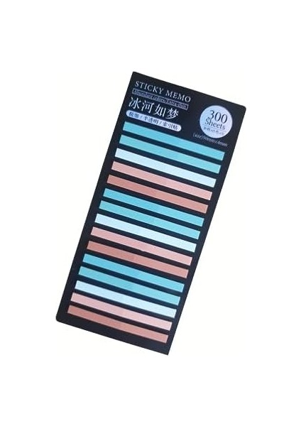 Metrashop Post-It Sticky Notes Şeffaf Renkli Yapışkan Postit Not Kağıdı Etiketi Kısa Şeritler (Renk 8)
