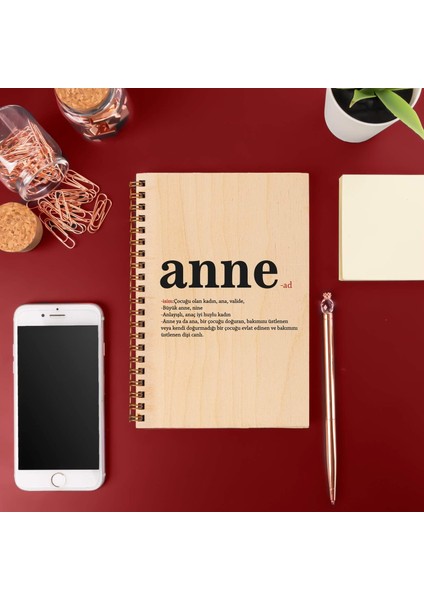 Günü si Ahşap Kapaklı Defter