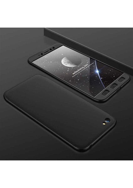 1503 Xiaomi Redmi Y1 Lite ile Uyumlu Kılıf, Double Dip Ays 3in1 Sert Rubber Kapak, Siyah