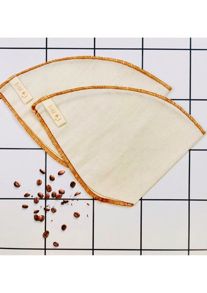 Metrashop Yoga And Food (2 Adet) Yıkanabilir, Kumaş, Organik Kahve Filtresi (No:4) Ham Pamuk - Ekolojik Filtre No:4