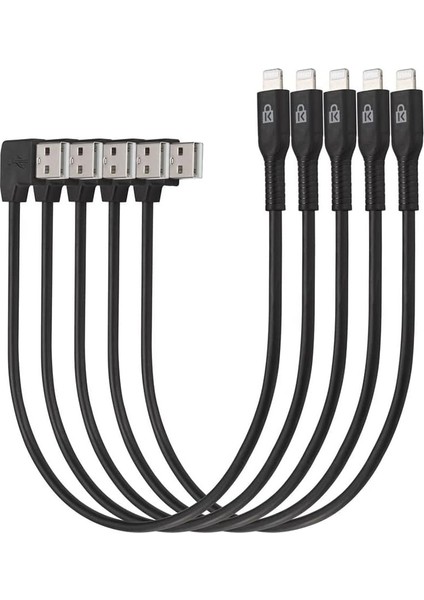 Lade-Senkronizasyon USB Lightning - 5 Adet Siyah