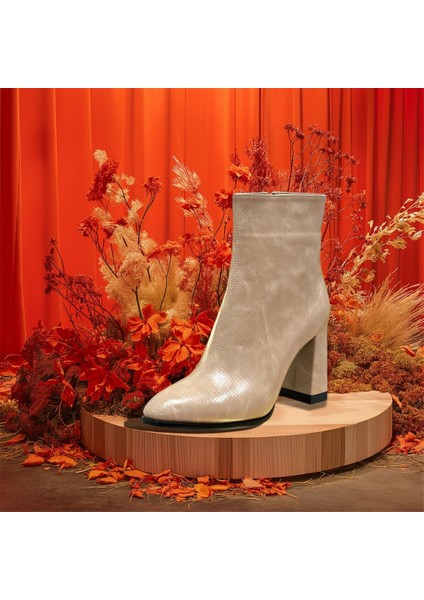 Krıste Bell 9025 Yılan Vizon Bot Kadın Ayakkabı