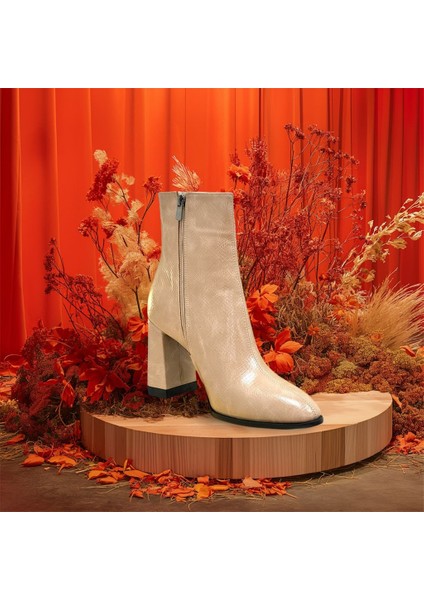 Krıste Bell 9025 Yılan Vizon Bot Kadın Ayakkabı modelleri