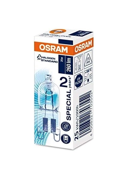 Metrashop Osram , Fırın Lambası, 230 V, 25 W, G9 Halojen, Kalem Kalıbı, Fırın ve Mikrodalga Için, Yüksek Sıcaklıklar Için Uygundur