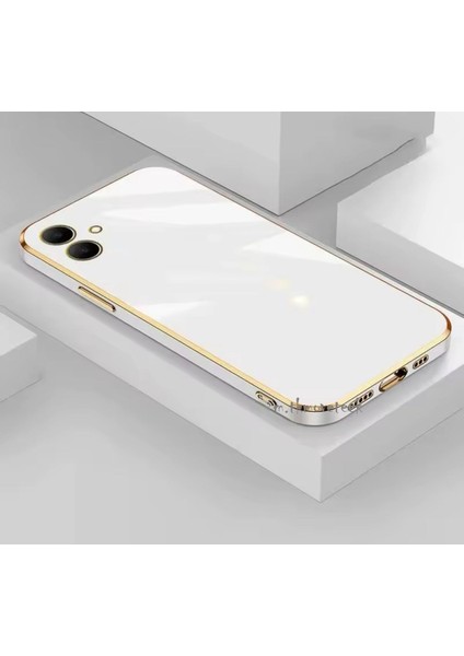 Samsung Galaxy A06 Kılıf Kamera Korumalı Parlak Gold Altın Işlemeli Kenarlı Yumuşak Silikon Kapak