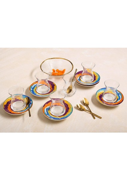 Metrashop Ruanda 12 Parça 6 Kişilik Çay Takımı