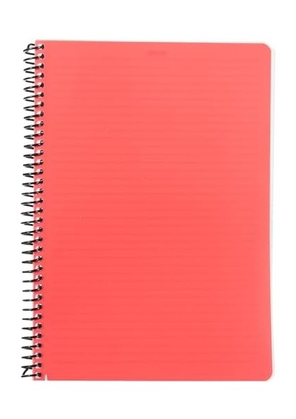 Infinity Primary Serisi, A4, 4 Konulu (3 Kareli, 1 Çizgili) 120 Yaprak Pp Kapaklı Spiralli Defter, Kırmızı
