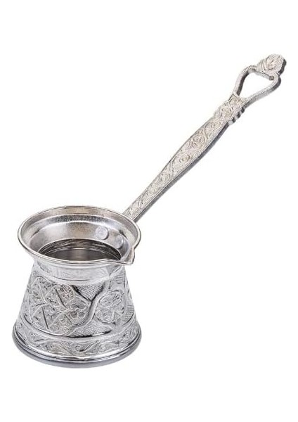 Metrashop 5 Zamak Döküm Kahve Cezvesi 4-5 Kişilik Gümüş & Nikel Rengi