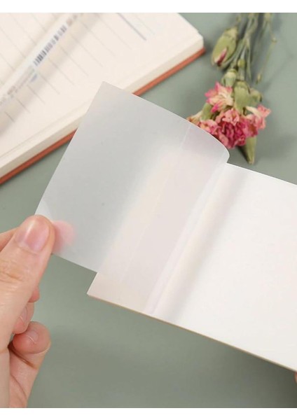 Metrashop Şeffaf Renkli Yapışkan Post It Kare Not Kağıdı Karenot (Beyaz)