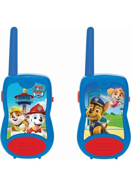 Metrashop LEXIBOOK-TW12PA Paw Patrol Paw Patrol Chase Walkie Talkies, Çocuklar Için Iletişim Oyunu, Kemer Klipsi, Akülü, TW12PA, Mavi/kırmızı - Ispanyolca Versiyon