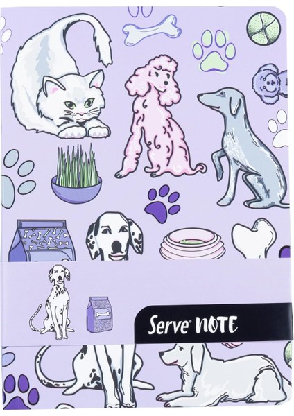 Metrashop Note Defter 15 x 21 Cızgılı Desenli Lavanta
