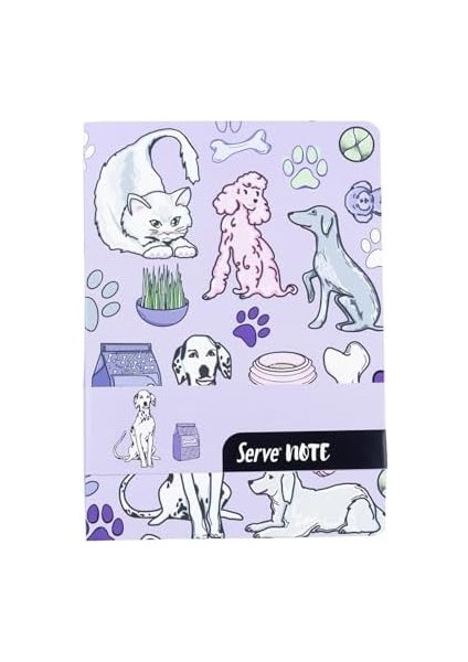 Metrashop Note Defter 15 x 21 Cızgılı Desenli Lavanta modelleri