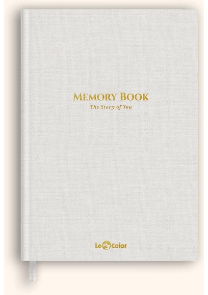 Color Memory Book Keten Hatıra Defteri Altın Kenarlı Anı Albümü Beyaz