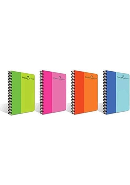 Metrashop Pp Kapak Bicolor Spiralli Defter, 80 Yaprak, A4, Çizgili - Asorti, Çok Renkli