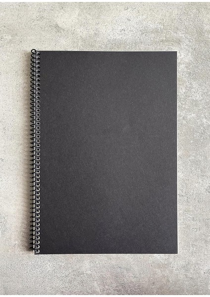 Metrashop Tanıtım Çizgili Spiralli Defter, A4 Boyut (21X29,7 Cm), 60 Yaprak, 90GR. Ivory Kağıt, Ofis Için Ideal, Planlayıcı (Siyah Kapak)